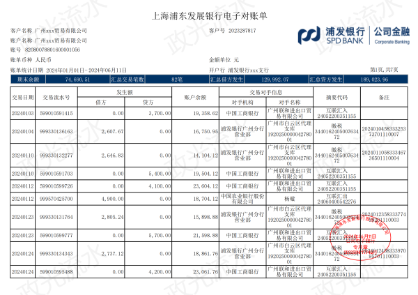 浦发银行对公